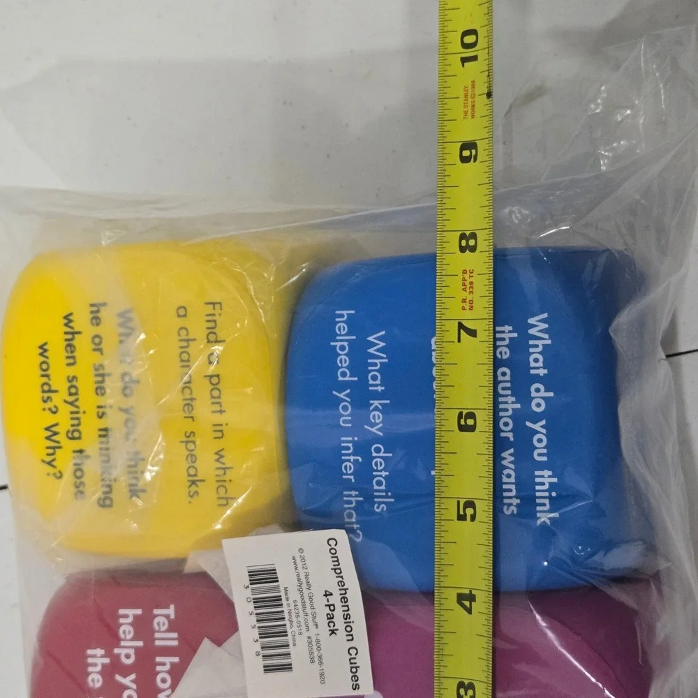 Really Good Stuff Comprehension Cubes 4-Pack Educational Learning Toy Grade 2-3